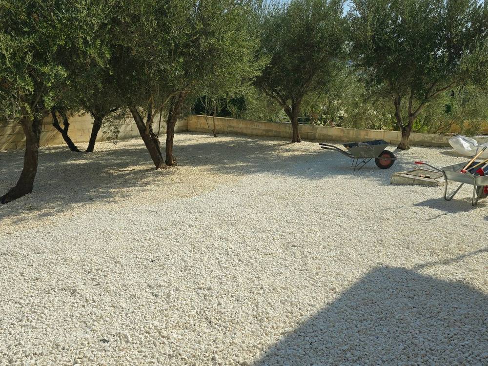 After: the whole plot finished in gravel